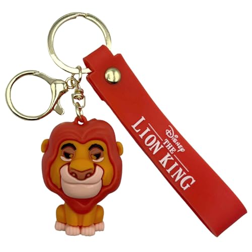 AUTOZOCO Llavero Mufasa, El Rey León, dibujos animados, Colgante de Mufasa Rey León, Porta llaves, Llavero compatible con Disney, Longitud 5 cm, Silicona
