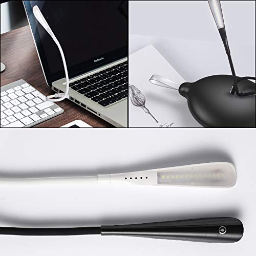 Fpxnb 2 Pack Usb Led Reading Lamps, Dimmable Touch Control Lights, 14 Led Beads, Flexible Adjustable All Angle Tube (Set Of 2, Black & White) #TOP5