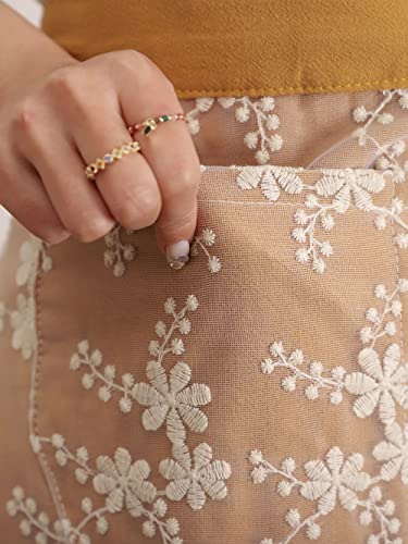 Floosum Lovely Waist Apron With 2 Pockets - Cotton Lace Embroidered Server Aprons Waitress Apron Half Bistro Short Apron For Womens Girls(Yellow) #TOP6