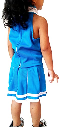 Total 2550 Little Girls' Cheerleader Cheerleading Outfit Uniform Costume Cosplay Lightblue/White (S / 2-5) #TOP5