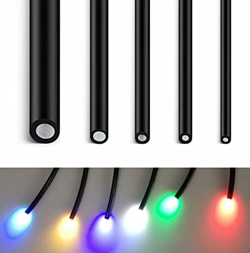YWEWYLIVS 0.16in Inner Black Skin Cover PMMA Plastic Endeglow Optic Fiber Cables for Car Led Light Source 10ft Long