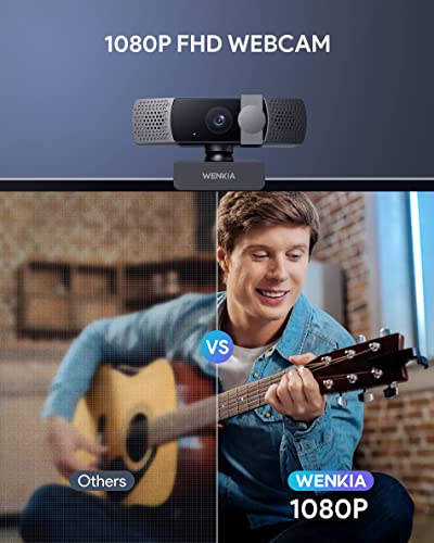 Wenkia 2021 1080P Webcam With Dual Stereo Microphones & Privacy Cover, Hd Usb Web Computer Camera With Auto Light Correction For Video Conferences & Calls, Compatible With Windows & Mac, Pc & Laptop #TOP2