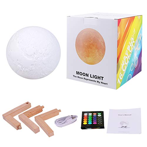 Dtoetkd TDW1042G Moon Lamp, 16 Colors 3D Printed Moon Lights Kids Night Light thumb #7