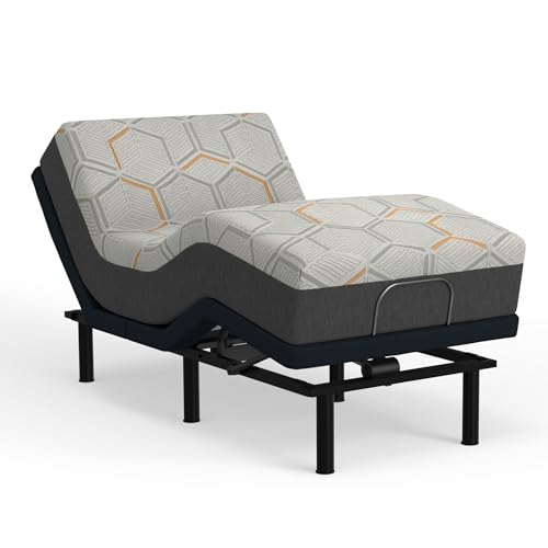Image of Blissful Nights e4 Twin XL Adjustable Bed Base Frame with 12 inch Medium Firm Copper and Gel Infused Memory Foam Mattress