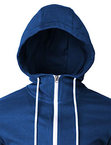 H2H Men's Slim Fit Zip Up Lightweight Long Sleeve Basic American Flag Printed Hoodie SweatShirt4