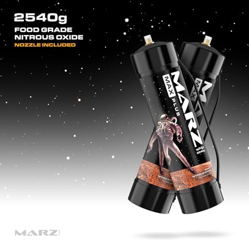 Marz Whip Max Plus Premium Whipped Cream Charger 2540G 4.0L - Pure Flavored N2O Chargers - Food Grade Nitrous Oxide Tank - For Any Standard Whipping Cream Dispenser (1, 4.0L UNFLAVORED)