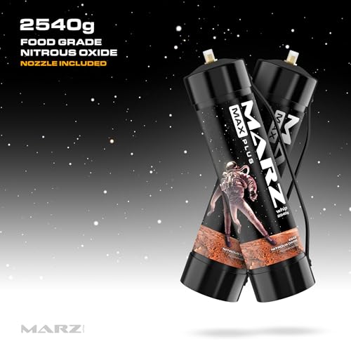Marz Whip Max Plus Premium Whipped Cream Charger 2540G 4.0L - Pure Flavored N2O Chargers - Food Grade Nitrous Oxide Tank - For Any Standard Whipping Cream Dispenser (1, 4.0L UNFLAVORED)