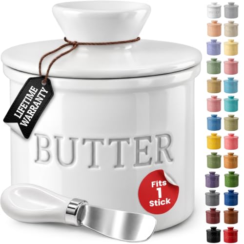 Priority Chef Butter Crock with Lid for Countertop with Spre...