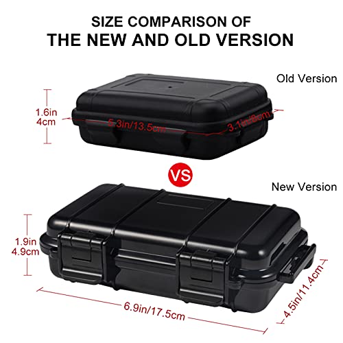 Image of Dry Storage Box, Shockproof Waterproof Box Storage Case Waterproof Plastic Box Container with 2 U‑Shape Buckle, Plastic Storage Container for Cameras, Phones, Camping, Fishing, Hiking(Small-Black)