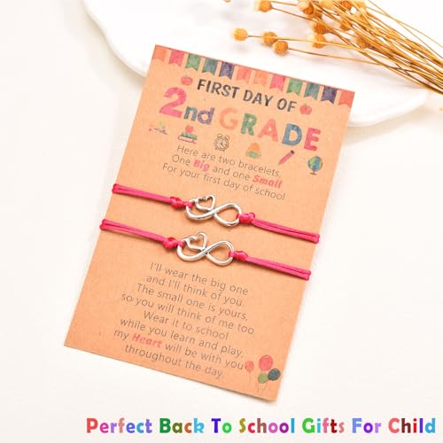 Back To School Bracelet for Girls Boys Daughter Son from Mommy, Adjustable Bracelet for School Girls Boys, Cute Dinosaur/Heart/Butterfly/Bear Bracelets Gifts Stuff Supplies4