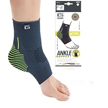 Neo-G Ankle Compression Sleeve Sports Active Ankle Compression Sleeve for Running - Lightweight, Elastic, Helps with Strains, Weak Ankles, Injury Recovery, Ankle Swelling Relief - L