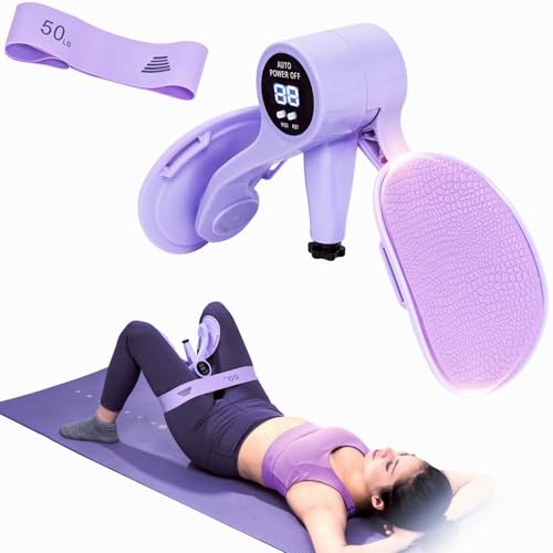 ZADBP Thigh Master [2025 Upgraded], 12-80LB Thigh Master Thigh Exerciser, LED Pelvic Floor Exercise Devices, 360Â° Inner Thigh Exerciser, Thigh Hip Trainer Kegel Excerciser with 50LB Resistance Band