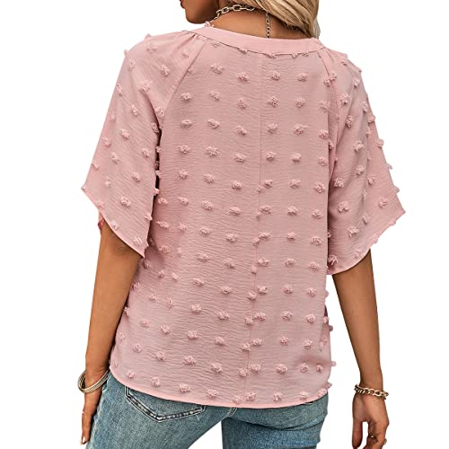 Vanberfia V Neck Ruffle Sleeve Blouse Flowy Shirts Dressy Summer Casual Women Tops…(Xl,S2687-5) #TOP4