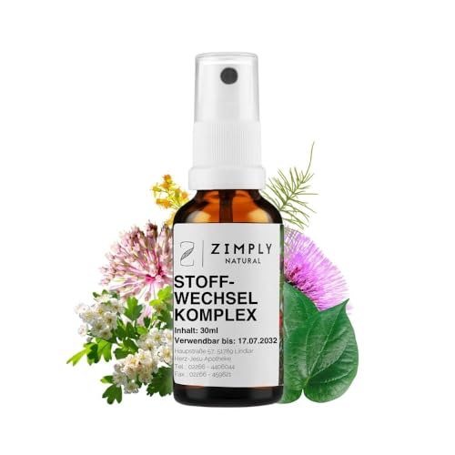 ZIMPLY NATURAL® Stoffwechsel Komplex Spray, pflanzliches Mittel zur Unterstützung Deines Stoffwechsels - Natürlich, Sanft, Vegan, 30ml