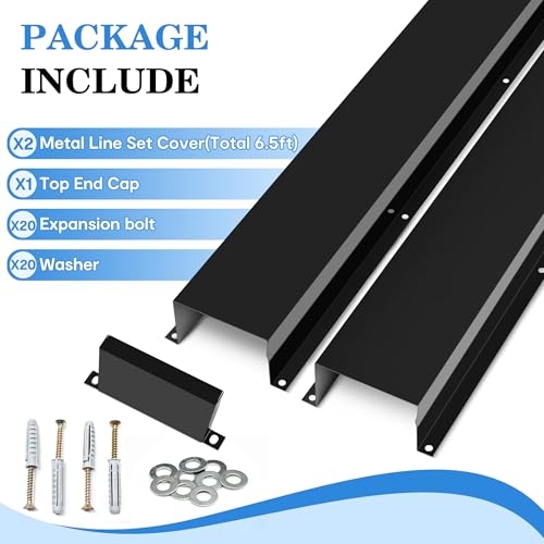 LyPrem 6.5ft Mini Split Line Set Cover 4" PVC for AC & Heat Pump Black by LyPrem - Used condition - Image 2