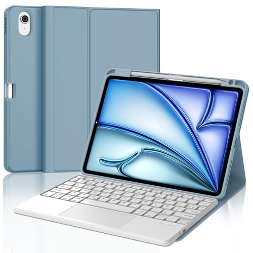 Clavier avec touchpad pour iPad Air 11 M2 M3 M4 AZERTY détachable bleu
