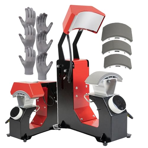 Máquina termofijadora para gorras 3 en 1 con 3 platens y guantes miniatura 1