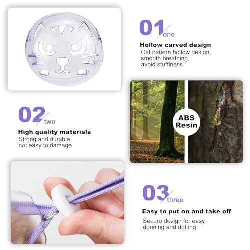 Image of 3Pc Cat Muzzle Set - Transparent, Breathable, S /M /L Sizes