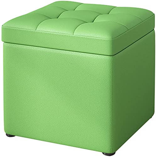 Banco otomano Acolchado con Almacenamiento, Taburete cúbico, Mesa de Maquillaje, Banco para Zapatos, reposapiés tapizado con Patas de Madera, Elegante complemento para sofá en la s