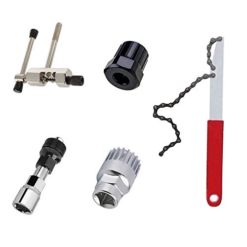 EAGLES Bicycle Chain Circuit Breaker + Crank Extractor + Bottom Crank Bracket Removal Tool + Cyclone Flywheel Disassembly Tool+Bicycle Freewheel Turner Chain Whip Cassette Sprocket Remover Tool