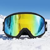 [Findway] スキーゴーグル キッズ スキーゴーグル 大人 スノーゴーグル メンズ スノボ ゴーグル 眼鏡対応 スノーボードゴーグル OTG 広視野 防風/防雪/曇り止め UVカット ヘルメット対応 軽量と耐衝撃 4～14歳に最適 [S] 子供用