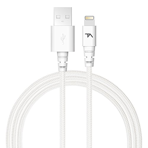 Tech Armor Apple Mfi Certified Lightning Cable To Usb A - 6Ft White - Tough-Braided Extra-Strong Jacket - Sync/Charge Iphone & Ipad #TOP2