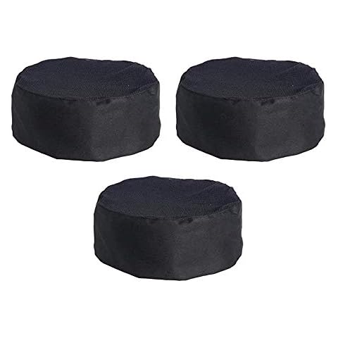 Golden Apple 3PCS Breathable Mesh Catering Chefs Hat With Adjustable Strap Black Cover