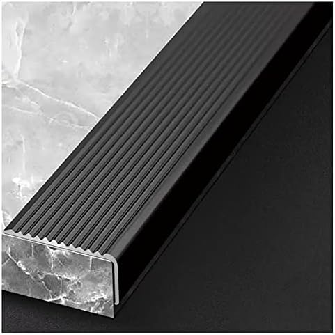L-Shaped Anti-Slip Aluminum Stair Transition Strip - 90cm Gold Edging Trim for Tile, Wood & Laminate Floors - Durable Edge Protector & Decorative Stair Treads
