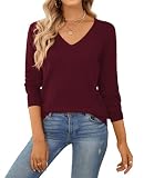 QUALFORT Women's Sweater 100% Cotton Lightweight Long Sleeve Pullover