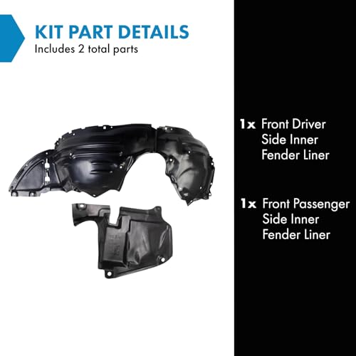Image of TRQ Front Inner Fender Liner Set Compatible with 2017-2021 Mazda CX-5 MA1249149 MA1250116