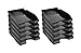 Exacompta - Réf. 123014D - lot de 10 corbeilles à courrier ECOTRAY - dimensions 34,5x25,5x6,5 cm - pour documents au format A4+ - couleur noir - certifié Ange Bleu