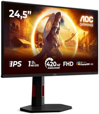 AOC 25G4KUR 24.5" 420Hz(OC) 1ms HDMI DP AdaptiveSync HDR400 Pivot FHD Fast IPS Gaming Monitör - Görsel 1