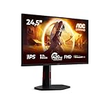AOC 25G4KUR 24.5 inch FHD Monitor 400Hz, Fast IPS Panel, 1ms GtG, Adaptive Sync, HDR400, G-Sync Compatible, Height Adjustment, (1920x1080 HDMI 2x 2.0 DP 1x1.4 USB Hub) Black/red