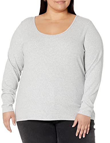 Image of Amazon Essentials Women's Long Sleeve Slim-Fit Rib Scoop Neck Sweater, Fall Tops, Pack of 2