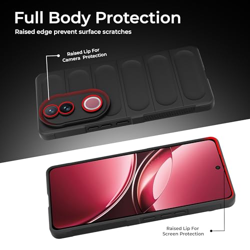 Image of A rtistque Back Cover Case for iQOO Z10R 5G / Vivo V50 5G / Vivo T4R 5G / V50E 5G / V50 Elite Edition | with Inner Fabric | Stylish AirBag Case | Liquid Silicone | Anti Slip Grip | Back Cover - Black