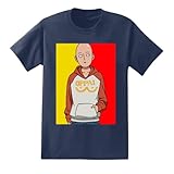 Isaac Morris Limited One Punch Man Oppai Saitama Men’s and Women’s Short Sleeve T-Shirt (Large, Navy)
