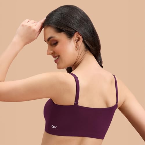 Image of NYKD (NYB165 Cotton Non Padded & Non Wired Full Coverage Slip On T-Shirt Bra for Women | Easy Breezy Soft Fabric with Hidden Shaper Sling for No Side Bulge & Detachable Strap