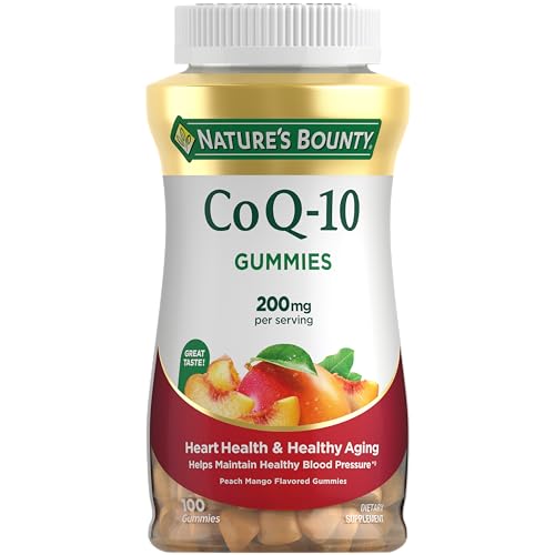 Natures Bounty CoQ10 Gummies Supports Heart Health CoQ10 200mg Peach Mango Flavor 100 Coun