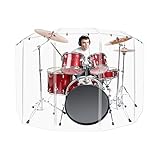 PENNZONI Drum Shield 4ft w/Deflectors & Plastic Hinges, Comes w/ 5 Drum Panels, Plastic Hinges & Deflectors Connectors, Premium Clear Acrylic Panels