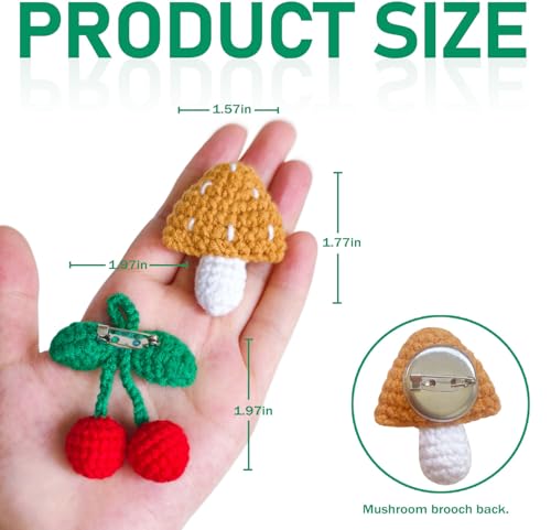 Image of Crochet Handmade Kawaii Brooch for Backpacks Clothing Jackets Hats, Cute Pins for Women Girls