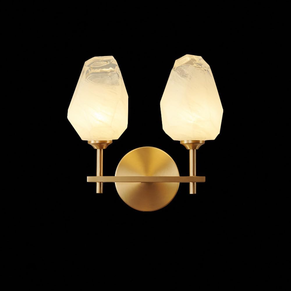 Modern Home Decoration Crystal Wall Sconce Indoor Industrial Vintage Gold Wall Light Round Clear Cylinder Glass Wall Lamp Long Bathroom Vanity Light for Bedroom Bedside Hallway Living Room