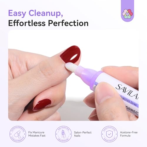 Image of SAVILAND Ultra-Precise Nail Polish Remover Pen 3 PCS Refillable 9 Tips