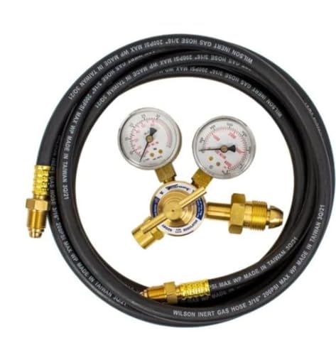 Forney Industries Cga-582 Inlet And 5/8 In Npt Outlet Regulator With 10 Ft Hose