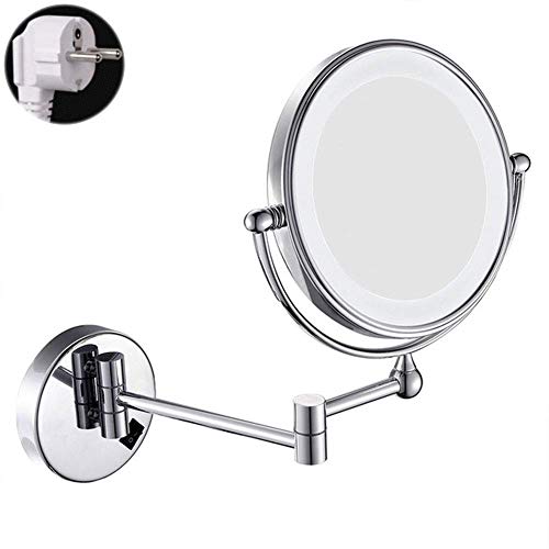 Schminkspiegel Badezimmerspiegel Rasierspiegel Schminkspiegel LED-beleuchteter Wandspiegel 10-fache Vergrößerung Einfach für Hotel Vanity