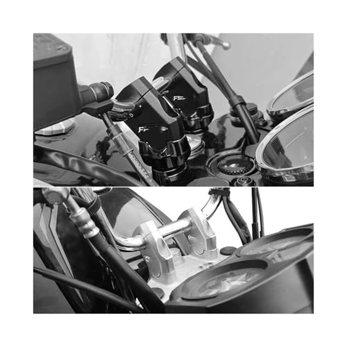 Abrazadera manillar moto universal de 28mm ajustable en aluminio plateado 2