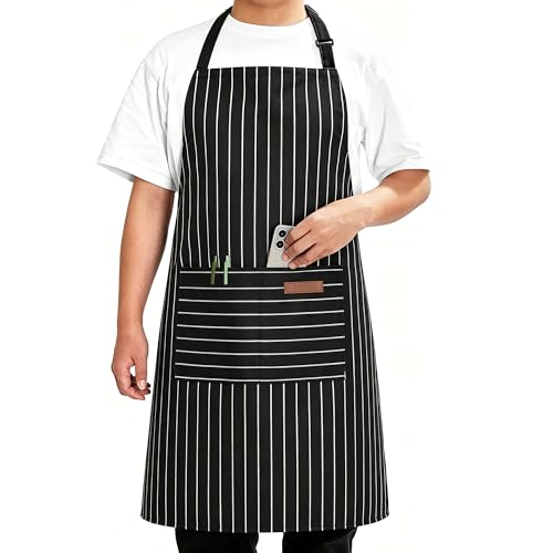 Image of Syntus Chef Apron for Men Women Kitchen Cooking Apron with Pockets, Adjustable Bib Aprons Stain Resistant