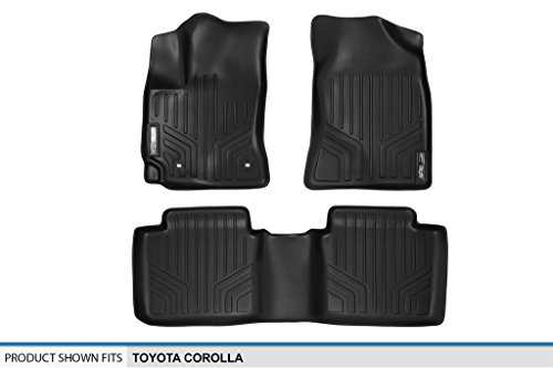 Maxliner All Weather Custom Fit 2 Row Black Floor Mat Liner Set Compatible With 2014-2019 Toyota Corolla (Does Not Fit Im Models) #TOP4