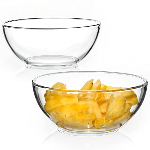NUTRIUPS Glasschüssel Rührschüsseln Set Salatschüsseln 17,8cm, 1.1 L, Glas, 2 Stück