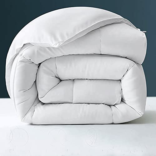 Image of Day Care - 400 GSM Hotel Quality-Down Alternative Microfiber Comforter for Heavy Winter Queen Size Comforter /Blanket /Rajai (90 inch x 90 inch Inches /228cm x 228cm) - Comforter Queen Size|White| TC - 450