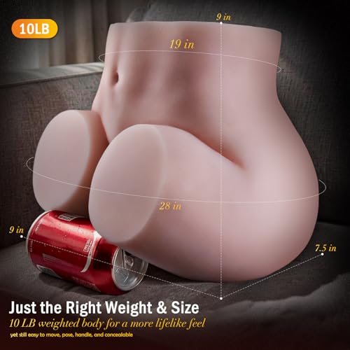 Image of 10 LB Sex Doll for Men with Super Realistic Curvy Bouncy Ass Sex Torso Butt | BIG SHOCKED Pocket Pussy with Tight Bionic Vagina & Anal Channels, Male Masturbator Adult Sex Toys for Men